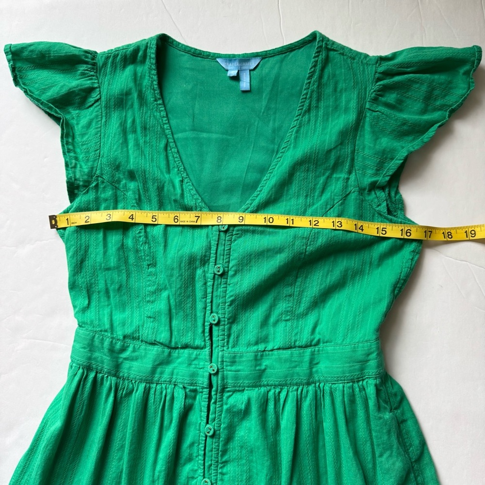 Draper James Tiered Midi Dress Womens 2 Kelly Green Lainey Textured Lined - Picture 13 of 16